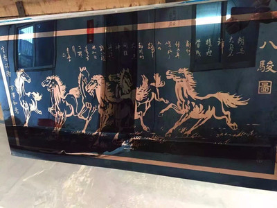 深圳宏而达壁画 山水动物不锈钢画 大厅风水景观壁画 酒店办公区装饰可来图定做加工 风景动物画