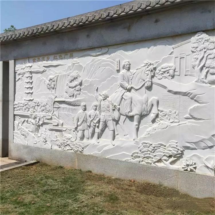 大理石石雕壁画 大型石雕壁画加工 雕花背景墙出售
