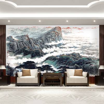 佛山工厂直销 室内户外陶瓷景观山水壁画电视背景墙砖加工定制
